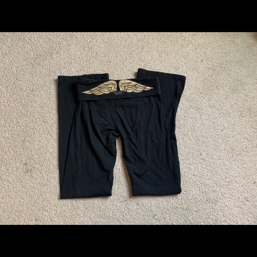Victoria’s Secret Gold Glitter Wings Yoga Pants SM